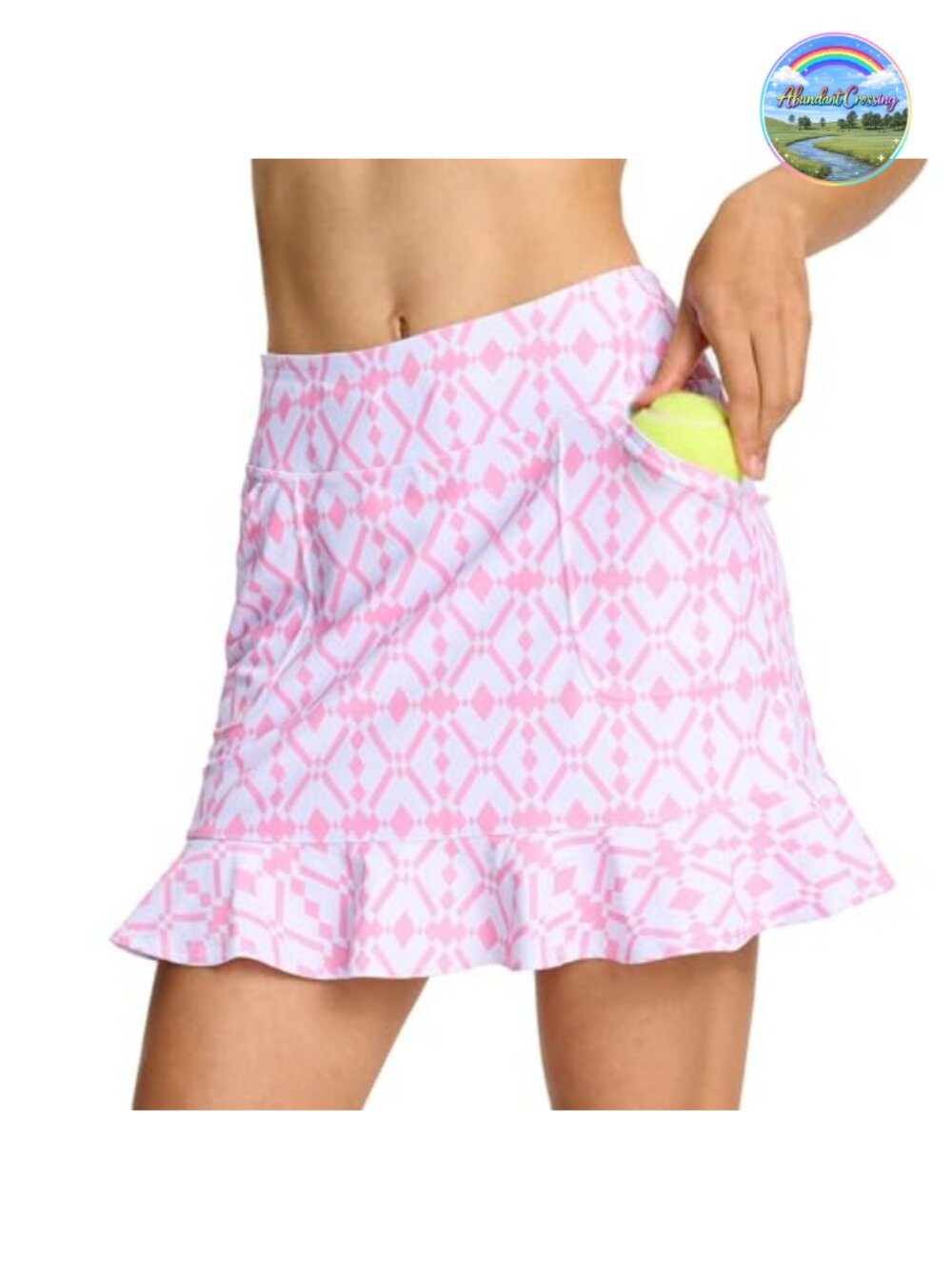 Women's Golf Skort with 4 Pockets High Waisted Ruffle Tennis Skort